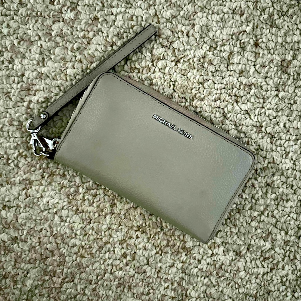 Michael Kors Taupe Wallet Wristlet